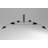 Laeticia Modern 6 Light Black Arm Flush Mount Chandelier