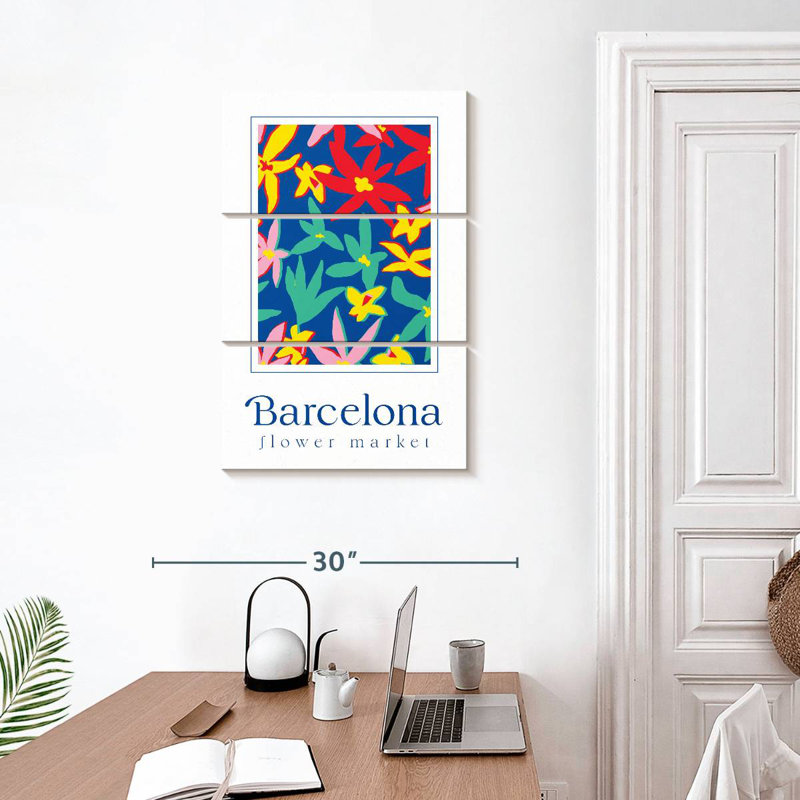 Affiche du marché aux fleurs Harnek Barcelona, H 32 po x l 20 po