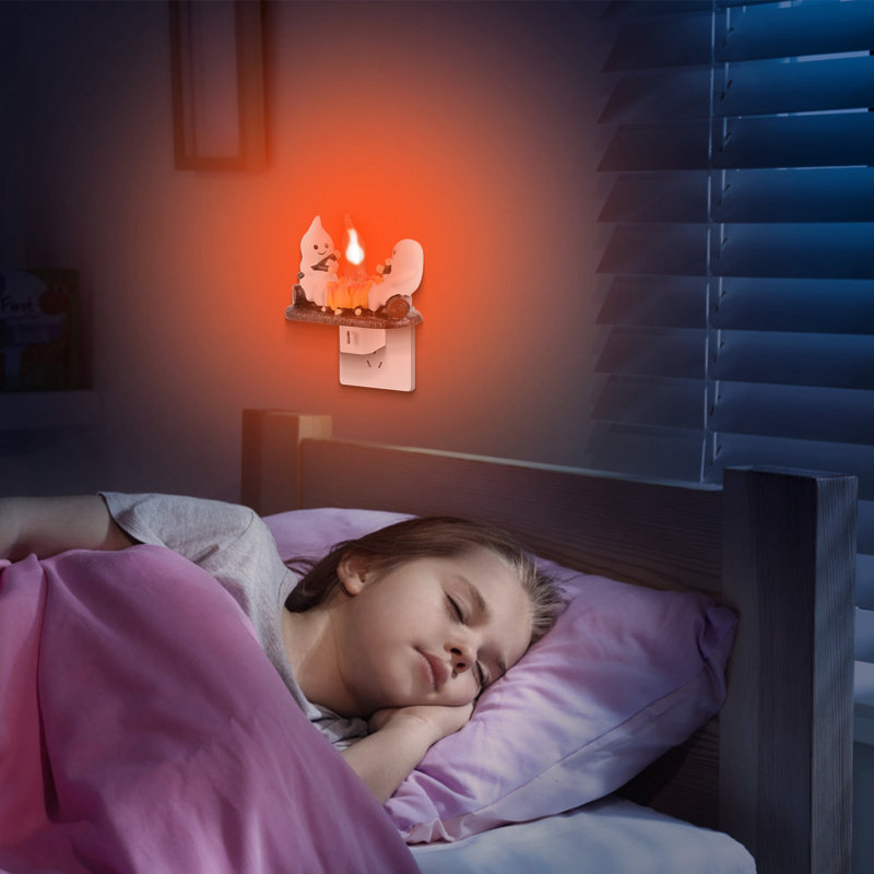 Cute Ghost Campfire Flickering Flame Plug-in Night Light Set
