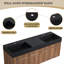 Meuble-lavabo double 60 po avec plateau en résine-1395993492