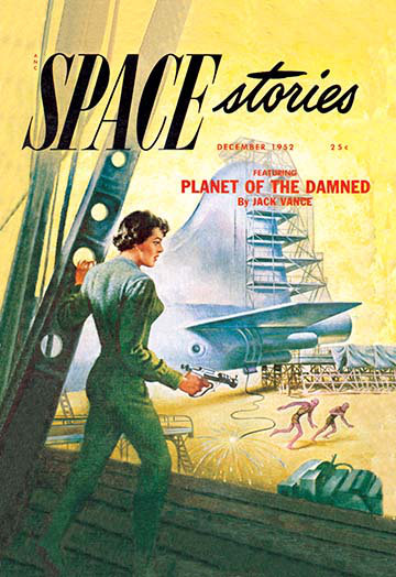 « space stories : affiche rétro pour le sabotage rocket ship », H 42 po x l 28 po x P 1,5 po