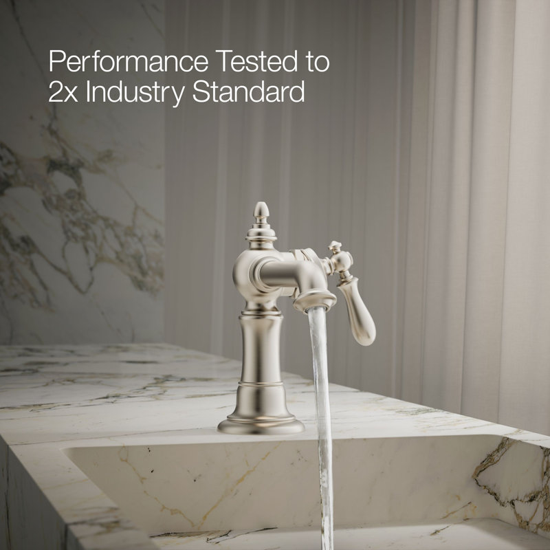 Artifacts® Single Hole Bathroom Faucet with Drain Assembly, Vibrant Brushed Nickel