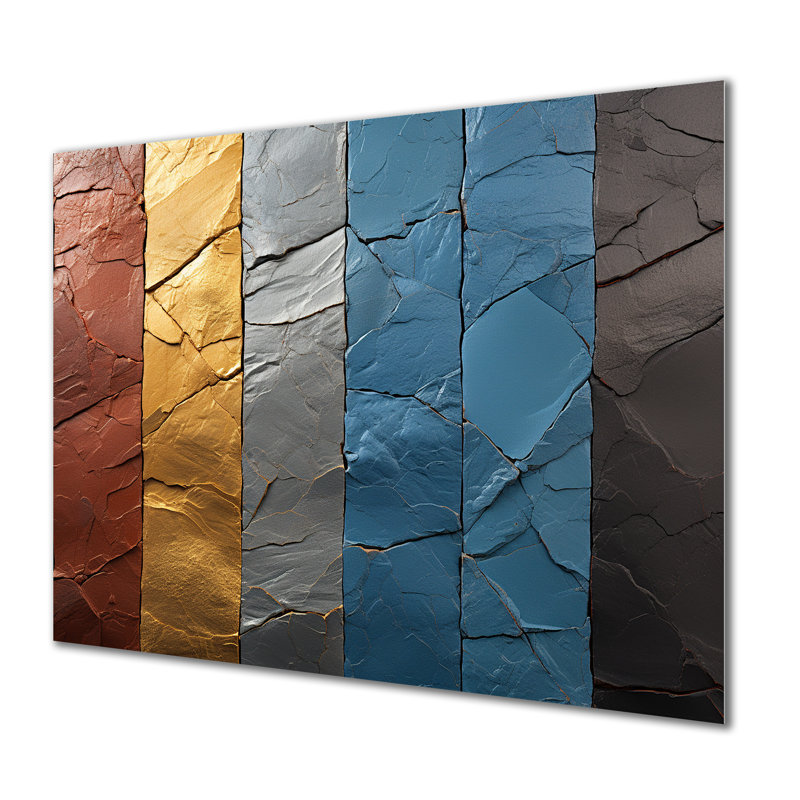 Boho Earth Element Stones Mosaic I - Boho mosaïque murale en métal, art décoratif MT136423, H 30 po x l 40 po x P 1,5 po