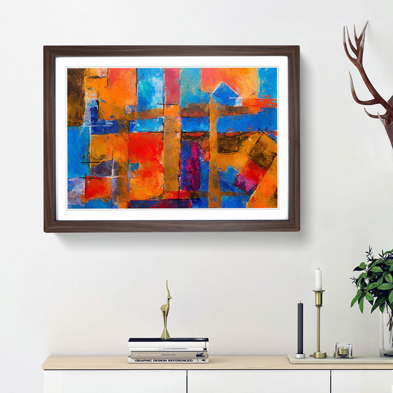 Abstract Vol.35 by S.Johnson - Framed Print, 33cm H x 45cm W x 2cm D, Walnut Framed
