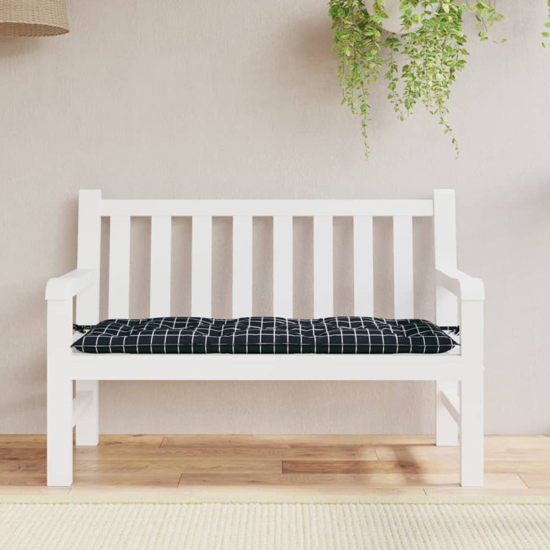 Coussin de banc en tissu Oxford, H 2,8 po x l 47,2 po x P 19,7 po, Rayure noire