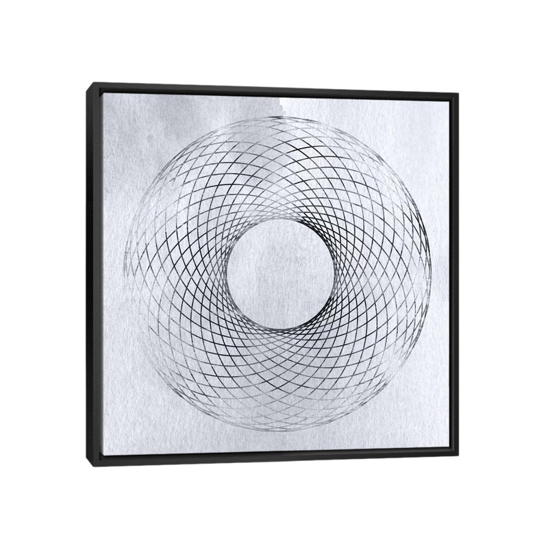 Modern Abstracts - SpiroGraph par 5by5collective - Estampe numérique sur toile tendue avec châssis, Toile avec cadre noir