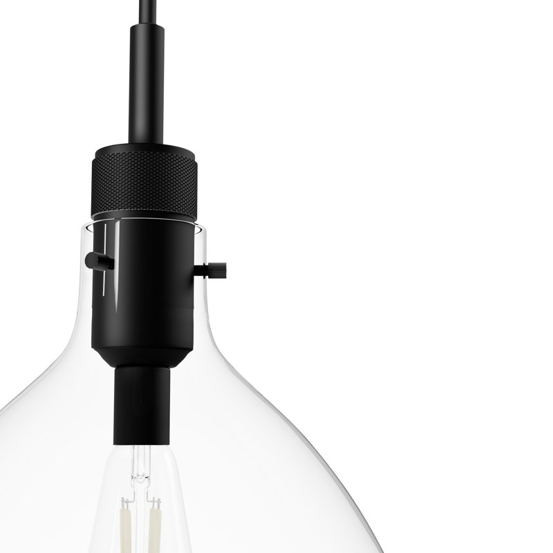Van Nuys 1 Light Bell Pendant, 22.25" H x 16" W x 16" D, Matte Black