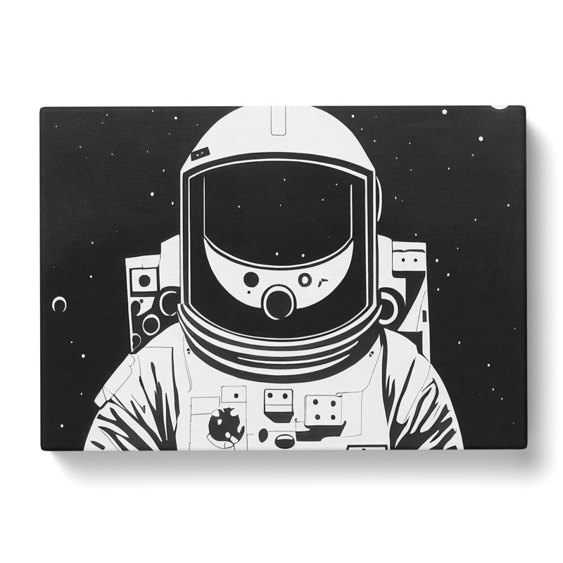 Astronaut Monochrome Vol.2 - Wrapped Canvas, 35cm H x 50cm W x 3cm D