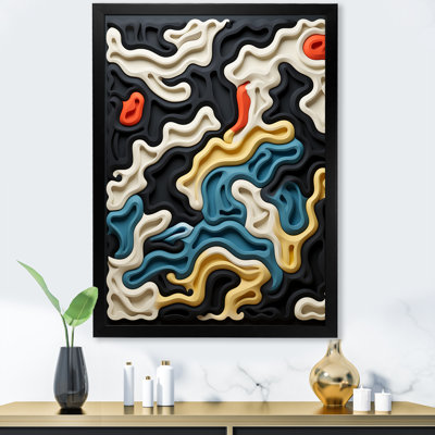 «Multicolor Labyrinth Fusion I - Abstract Shapes», reproduction d'art sur toile