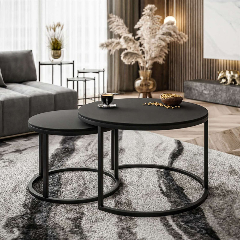 Abenamar Extendable Frame Coffee Table, Black