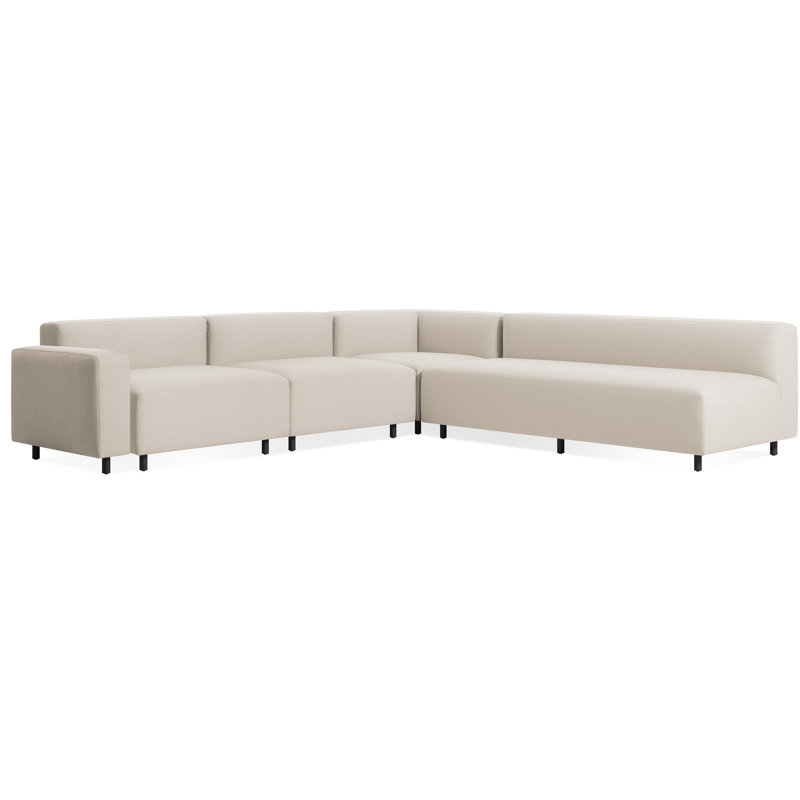 9 Yard Outdoor 5 - Seat Patio Sectional, Sunbrella Dune, Left Hand Facing