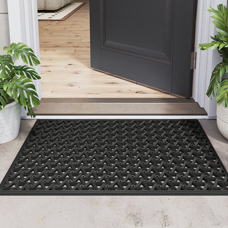 Tapis d'entrée 3D antidérapant, Noir