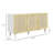 Boho Sideboard Buffet Cabinet With 3 Rattan Doors And Adjustable Shelves For Versatile Storage And Stylish Home Decor-129674417