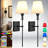 Rechargeable Battery Operated Wall Sconces, Set Of 2 With Wireless Remote - Dimmable Modern Cordless Wall Lights For Bedroom, Living Room, Hallway-399979009