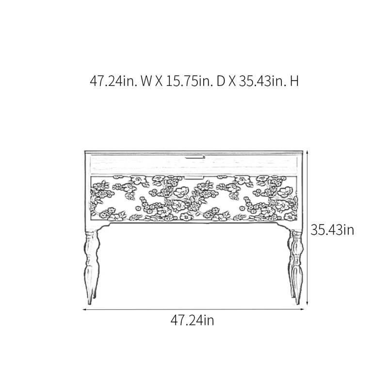 Retro Multifunctional Console Table with Drawers, Brown