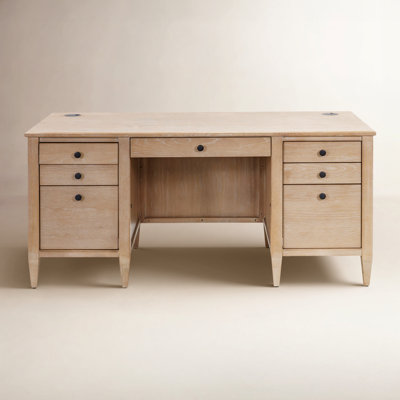 Gayle 66" Oak Executive Desk