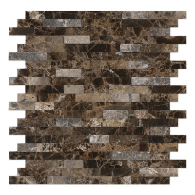 Split 2.5 in. W x 0.3 in. L Peel and Stick Mosaic Tile