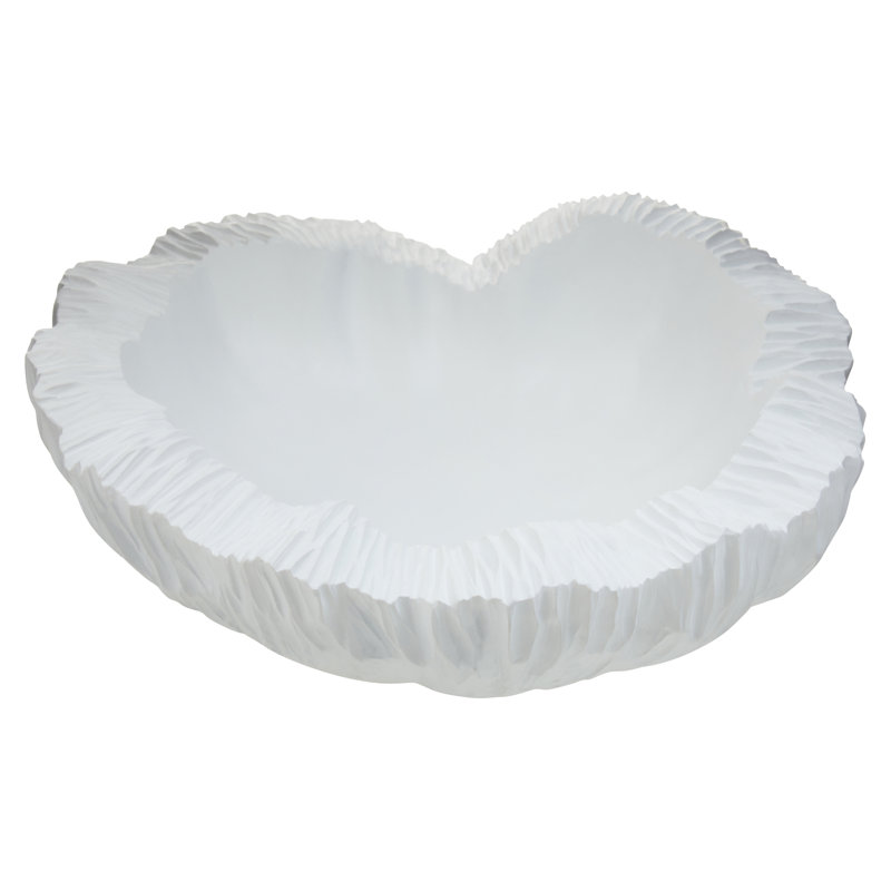 Broc Decorative Bowl, 6cm H x 28cm W x 26cm D, White