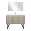 Meuble-lavabo rustique en acacia 48 po X P 20 po , Comptoir en quartz blanc, ensemble de robinets en nickel brossé et Miroir