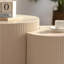 Table basse 33,86 po en panneau de fibres à densité moyenne avec relief fabriqué à la main dans une finition en bois blanc, aucun assemblage requis
