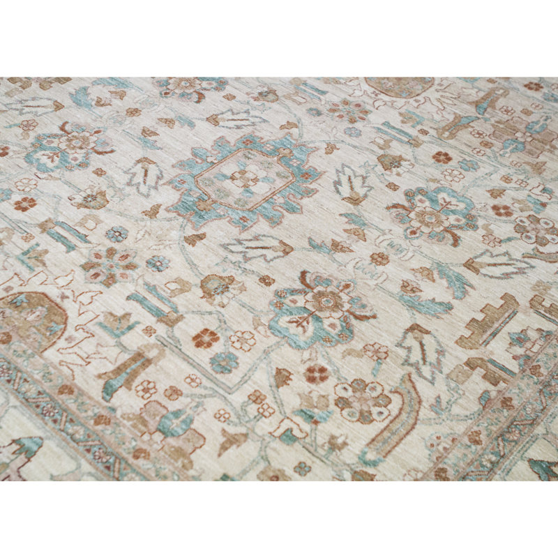 Tapis ivoire noué à la main de haute qualité