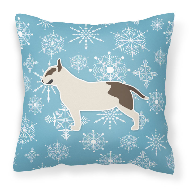 Coussin intérieur/extérieur en flocons d’hiver, H 14 po x l 14 po x P 3 po