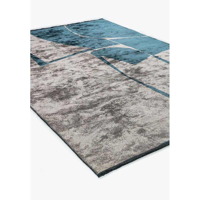 Modern Abstract Symbol Area Rug, Rectangle 9'10" x 14'
