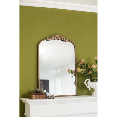 Miroir mural arqué avec cadre en métal