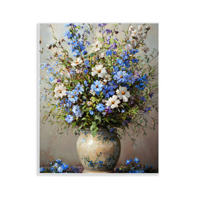 Plaque murale bouquet de fleurs céruléennes, design par Franklyn Gregory