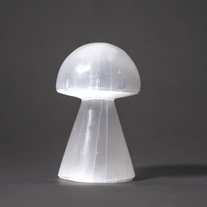 Genuine Polished Selenite Crystal Reiki Mushroom (Large)