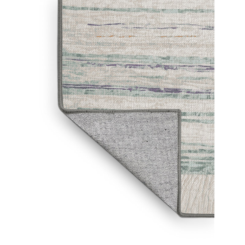 Machine Washable Gray Area Rug, Rectangle 6' x 9'