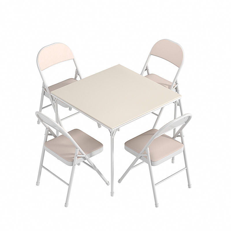 Table de jeu de cartes avec chaises 33,8 "33,8", Beige / Blanc