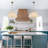 1-Light Modern Farmhouse Pendant Light with Large Linen Drum Shade, Adjustable Height 17-94", Dimmable E26 Fixture for Kitchen Island Dining Room Living Room, ETL Listed, Gold/Beige