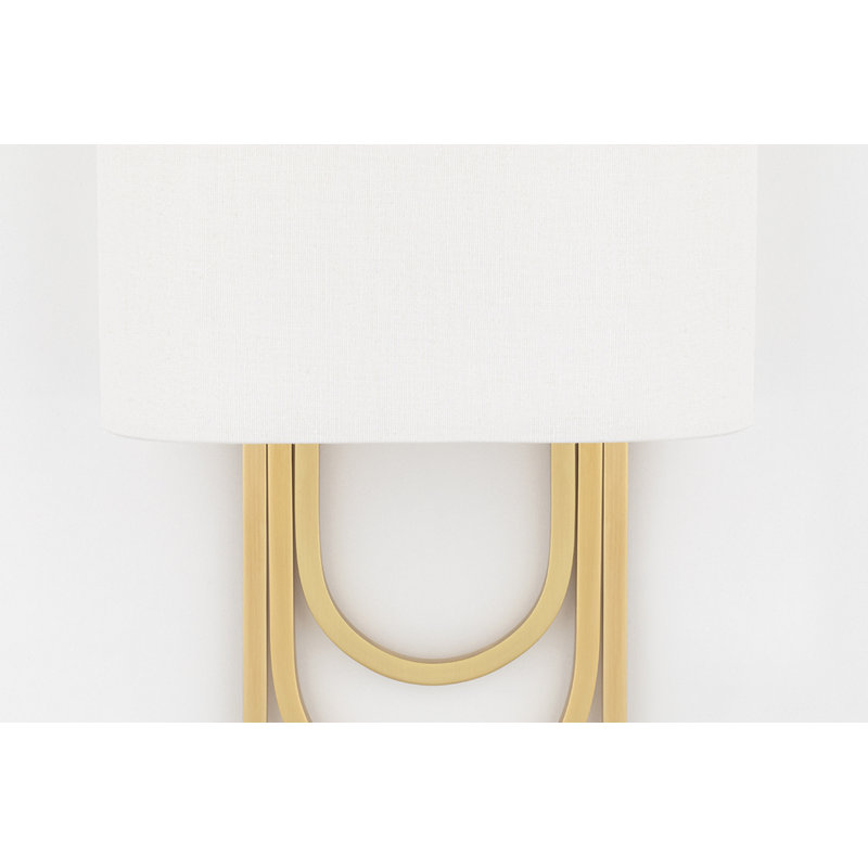 Farah Steel Flush Mounted Sconce, Aged Brass