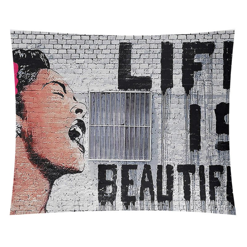 La vie en polyester est magnifique tapisserie, H 88 po x l 104 po x P 1 po