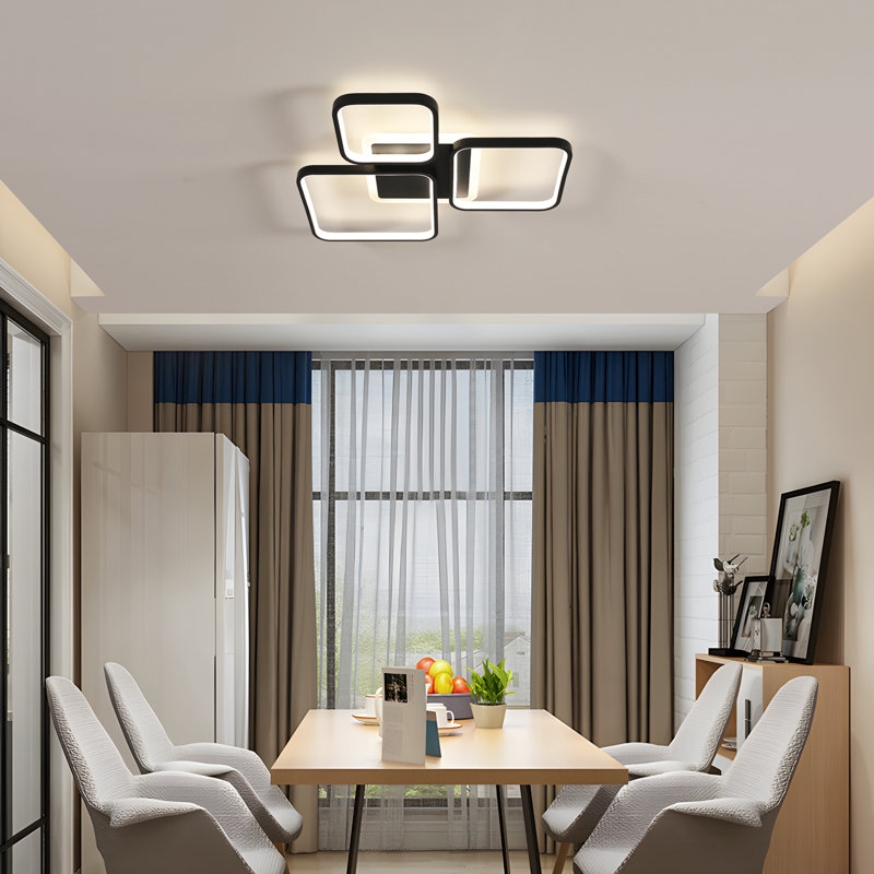 Square 57Cm LED Flush Mount With Remote