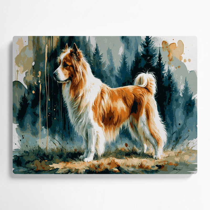 Chiens Eurasier, art mural en métal bleu, H 8 po x l 10 po