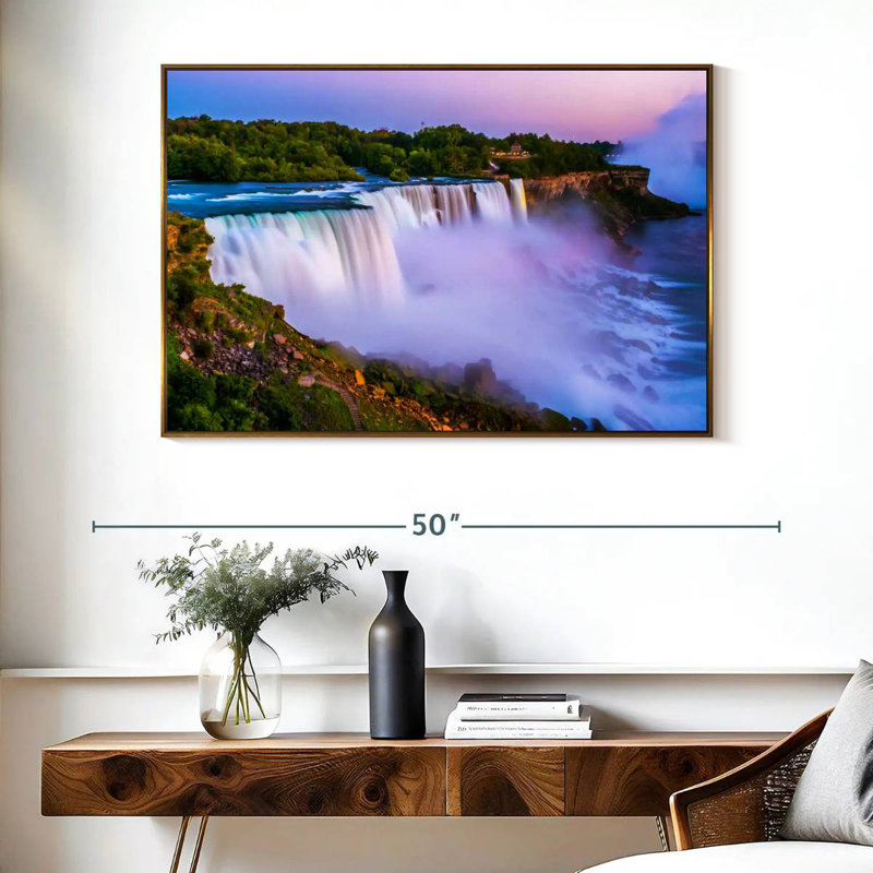 Soirée aux chutes du Niagara, Cadre flottant doré, 40 po x 27 po