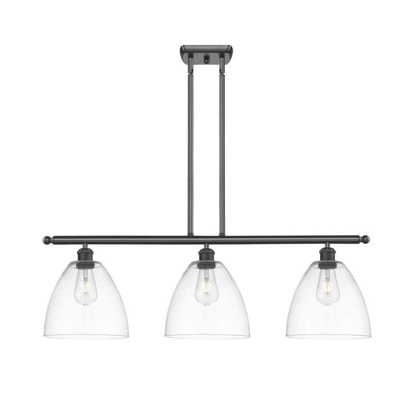 Angelka 3 - Light Kitchen Island Pendant, Clear, 45.75" H x 36" W x 9" D, Oil Rubbed Bronze