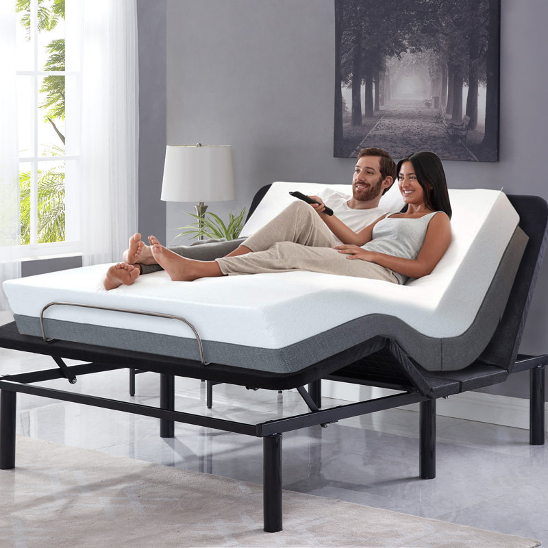 Electric Adjustable Bed Base with Wireless Remote — Ideal for Seniors, Pain-Relief Design, Head & Foot Incline for Back Pain