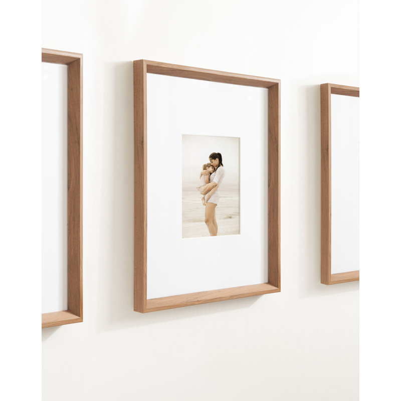 Baislee Matte Picture Frame - Set of 3 with Mat, Brown