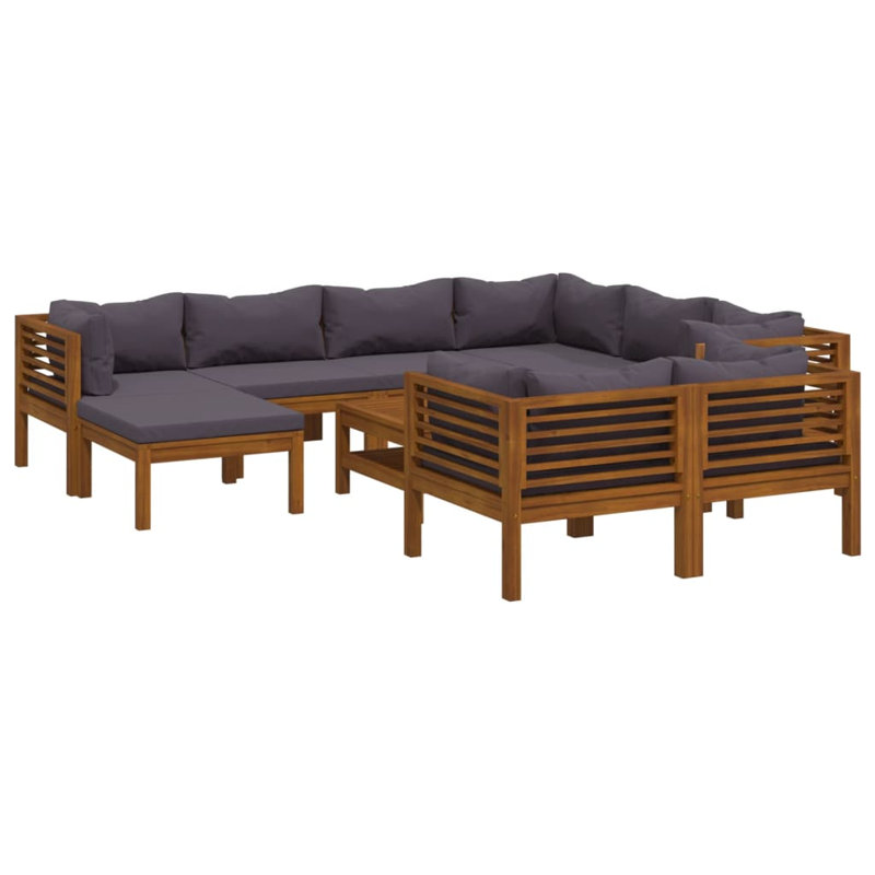 Ensemble de conversation modulaire 10 pièces Stormes, Gris foncé