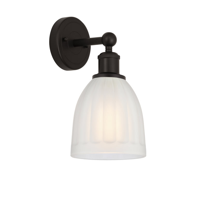 Caroleen Armed Sconce, White, Oil Rubbed Bronze