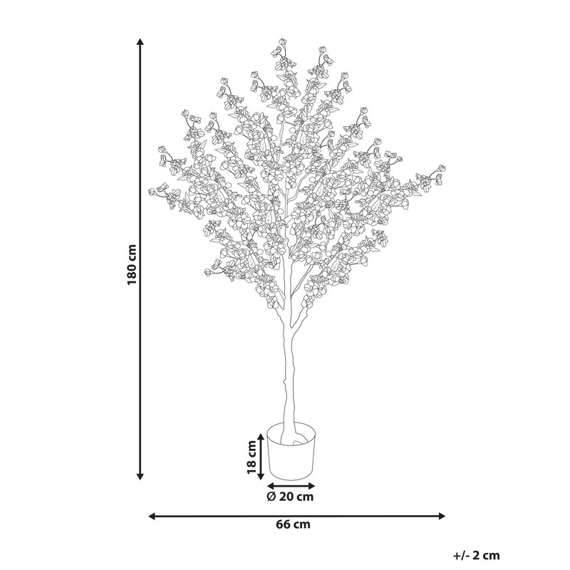 Artificial Plant CHERRY TREE Pink, 158cm H x 66cm W x 66cm D