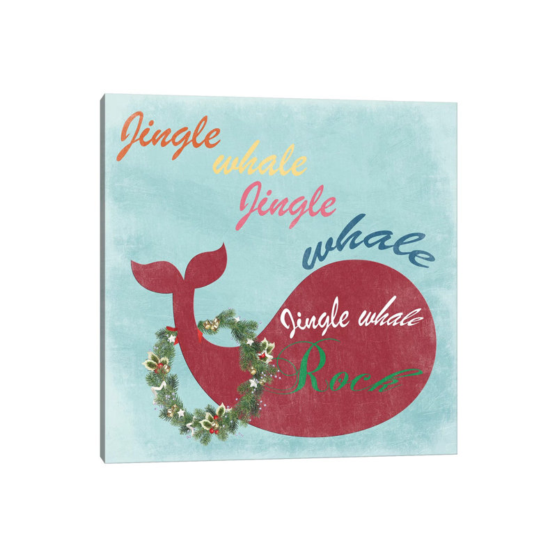 Jingle All The Whale by Sheldon Lewis - Wrapped Canvas Print, 30.48 cm H x 30.48 cm W