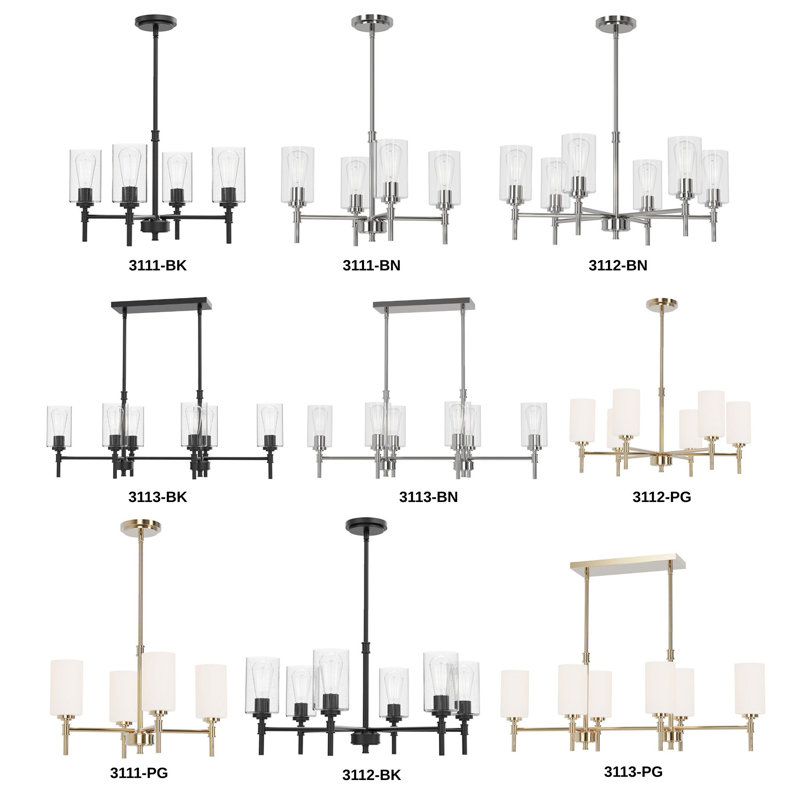 Wexton 6-Light 26.38” Wide Chandelier, Opal White, Plated Gold
