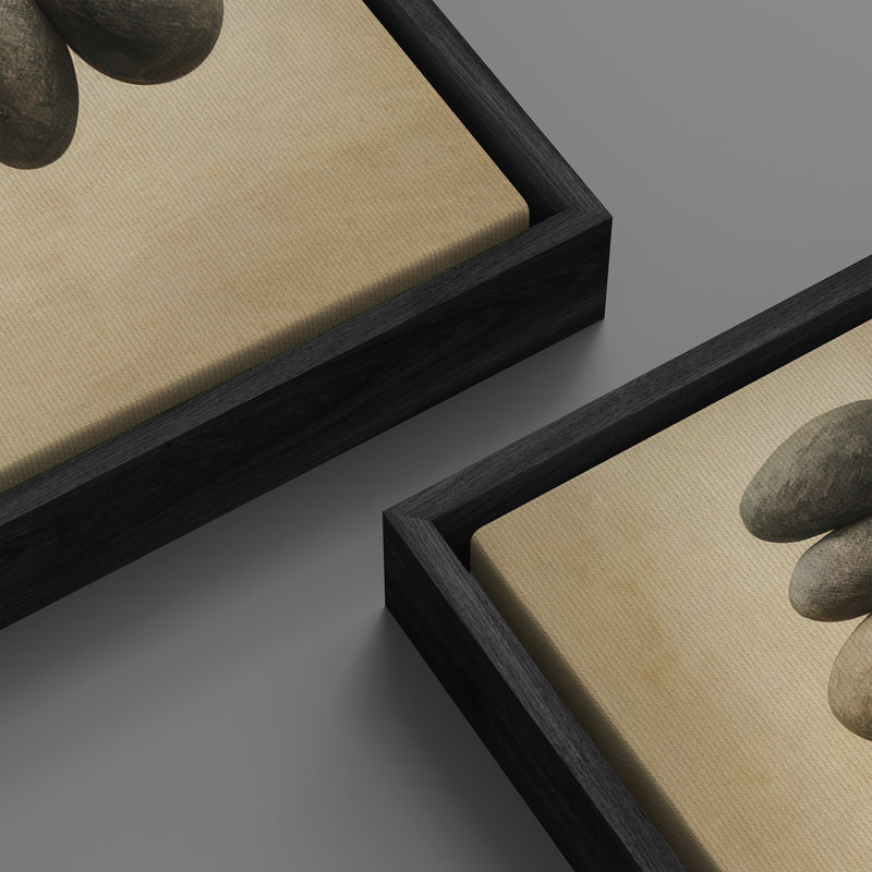 "Stacked Zen Art", impression sur toile encadrée, Noir, H 60 po x l 30 po