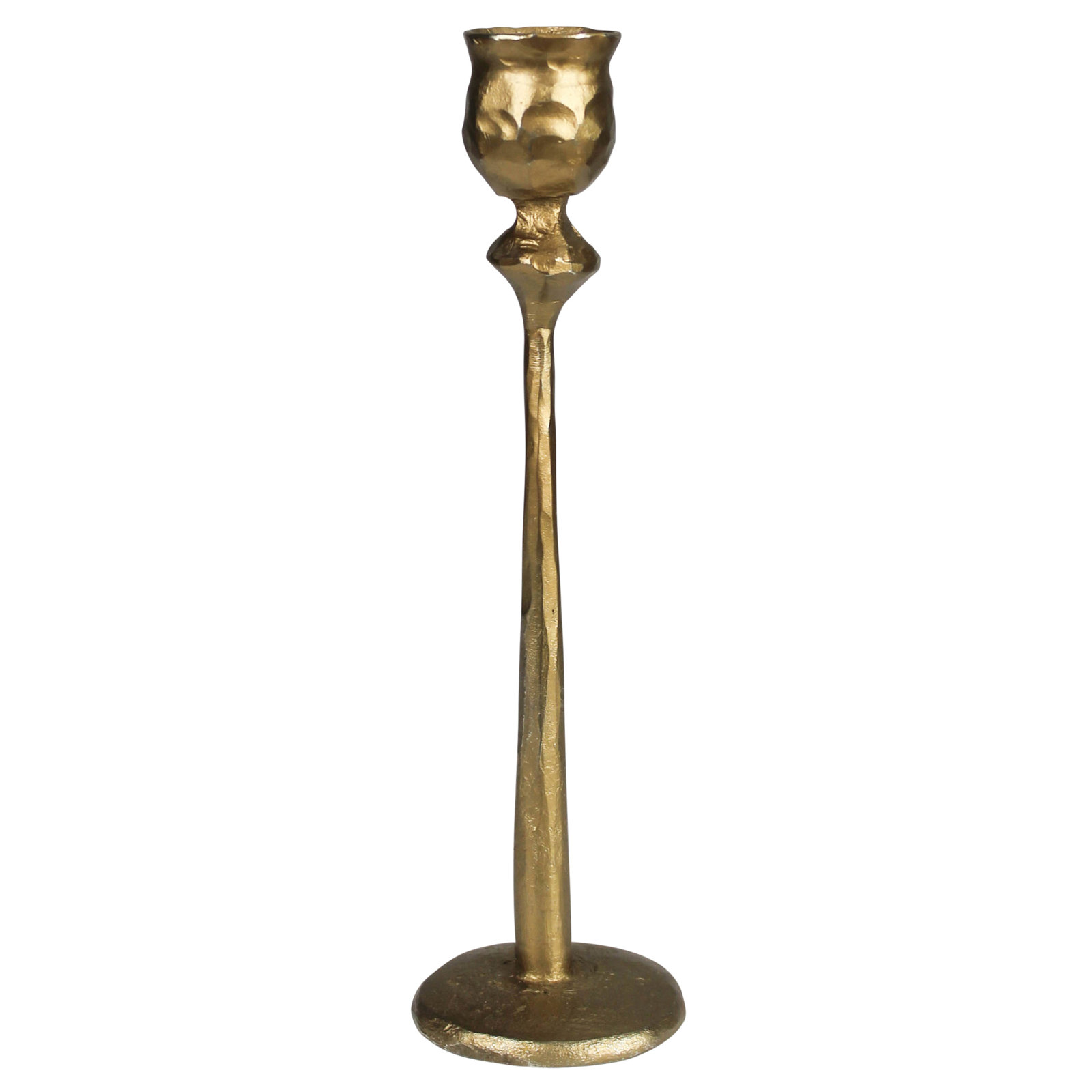 Brass Tabletop Candlestick, 8" H x 2.25" W x 2.25" D