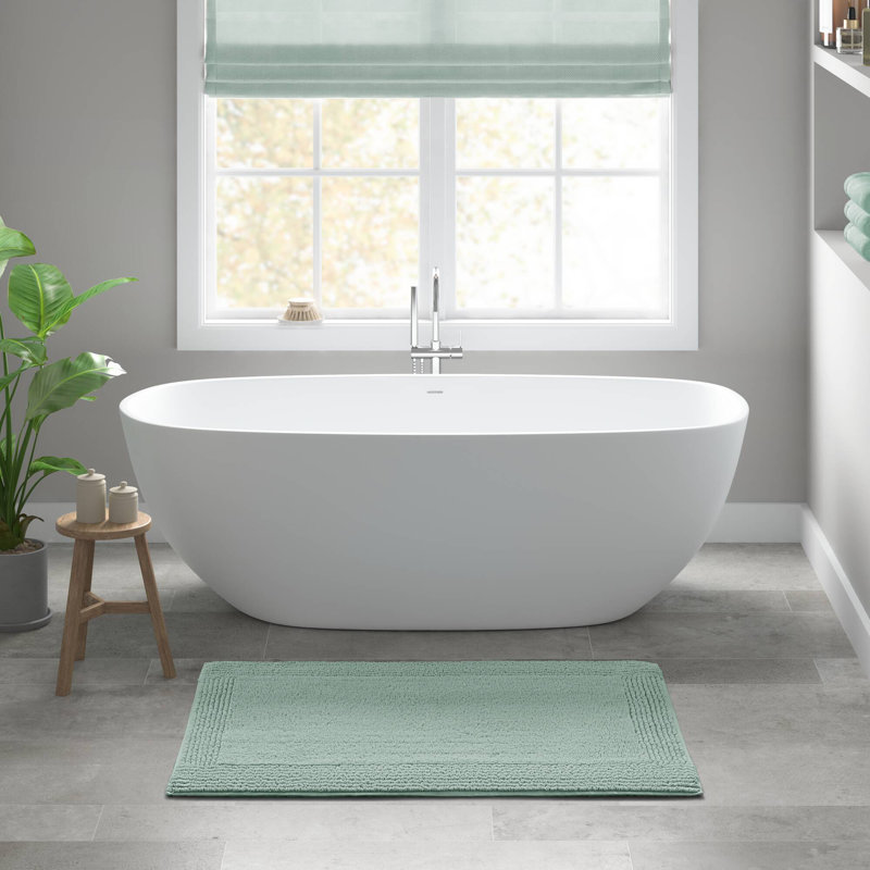 Splendor Green 100% Cotton Tufted 3000 GSM Reversible 24x44'' Bath Rug, 24" W x 44" L, Green