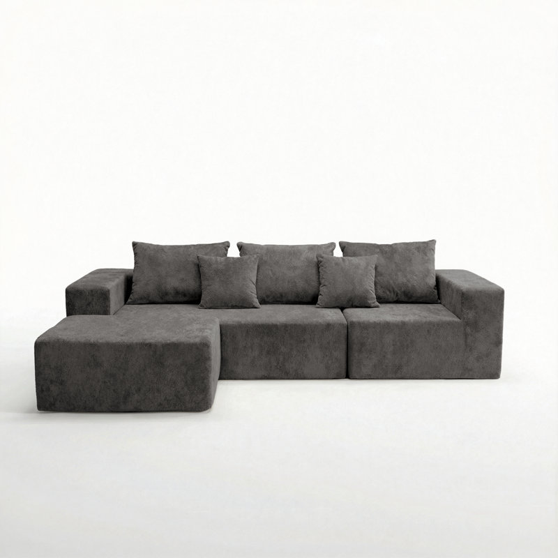 Boneless Oversized 108" Boneless Sectional Sofa, Modular Couch with Reversible Chaise & Ottoman for Flexible Living Room